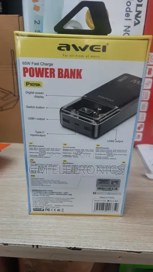 65W Fast Charge 30000mah Powerbank With Digital Display.