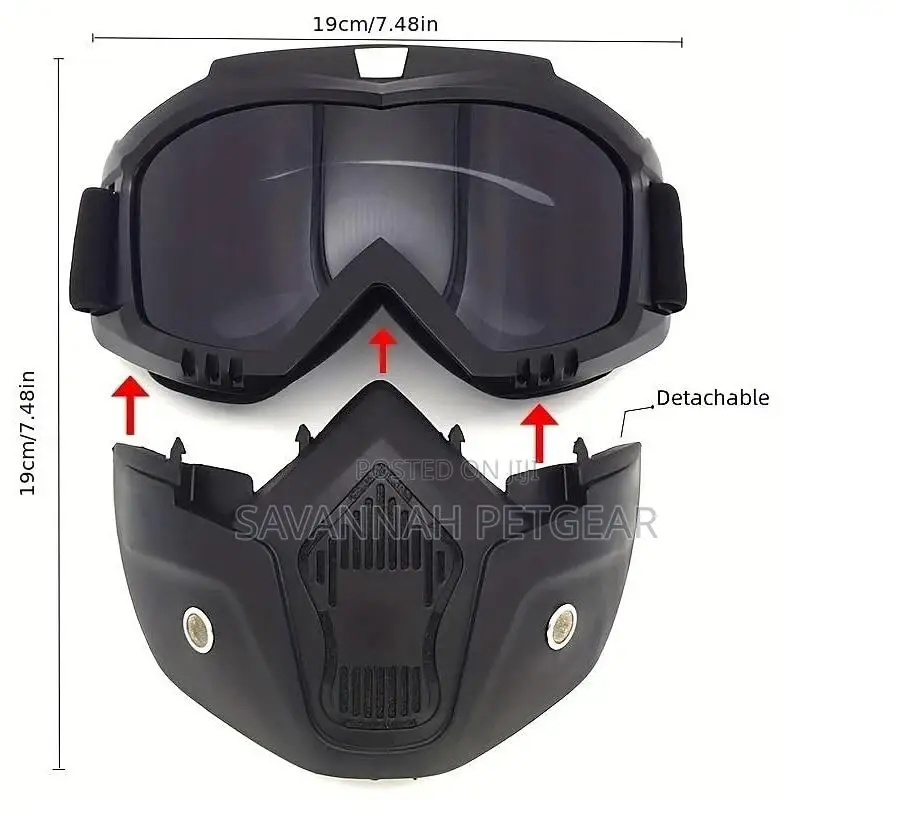 Goggles Mask 2 in 1 Set Motorcycle Paintball Trail Glasses
