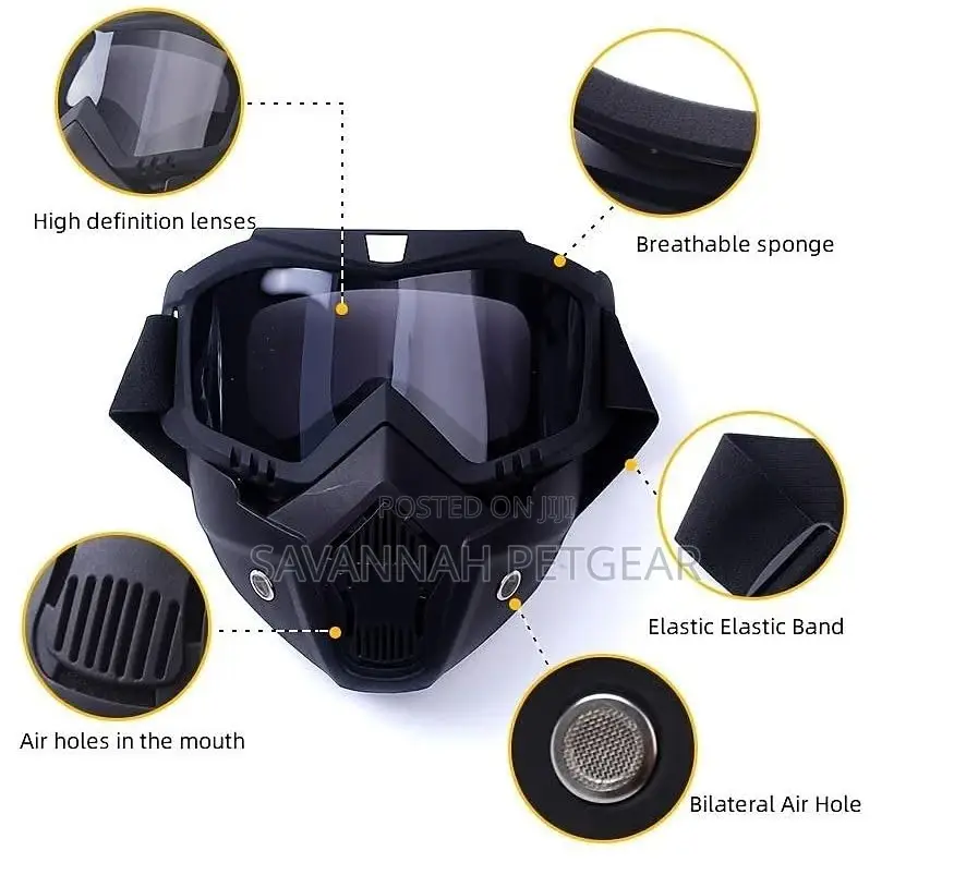 Goggles Mask 2 in 1 Set Motorcycle Paintball Trail Glasses