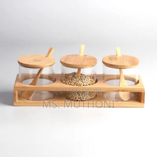 3pcs Canister Set With Bamboo Lid - thumbnail 2