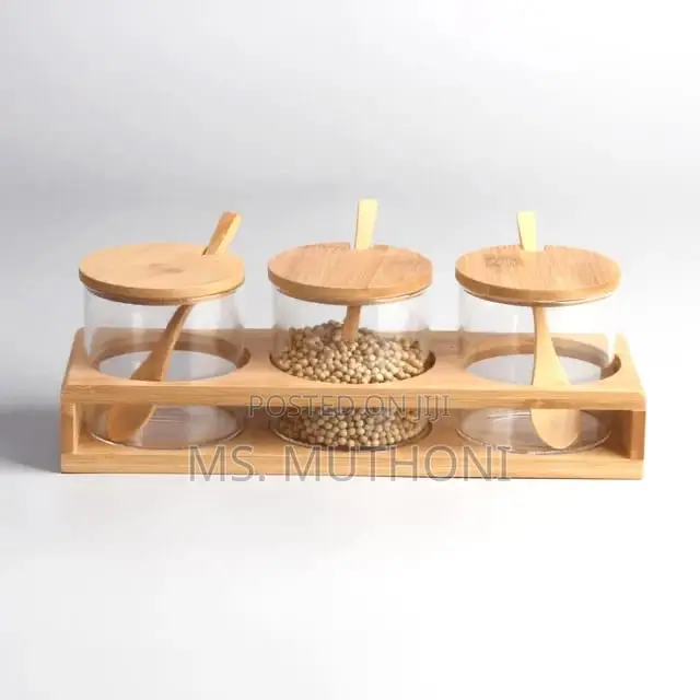 3pcs Canister Set With Bamboo Lid