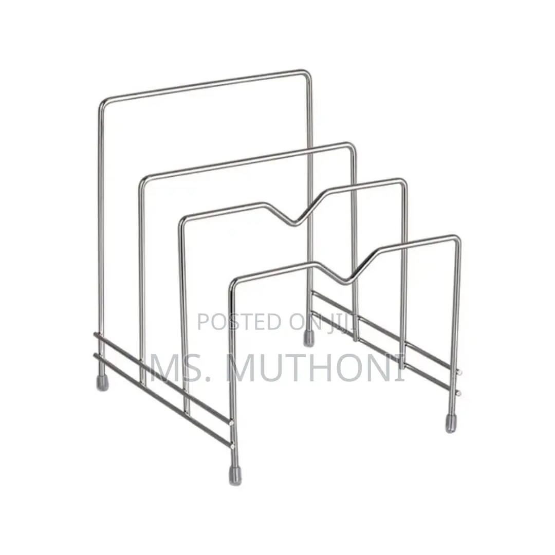 A Pair (2) Stainless Steel Counter Top Lid Holder.