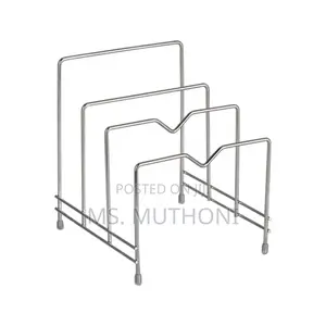 A Pair (2) Stainless Steel Counter Top Lid Holder.