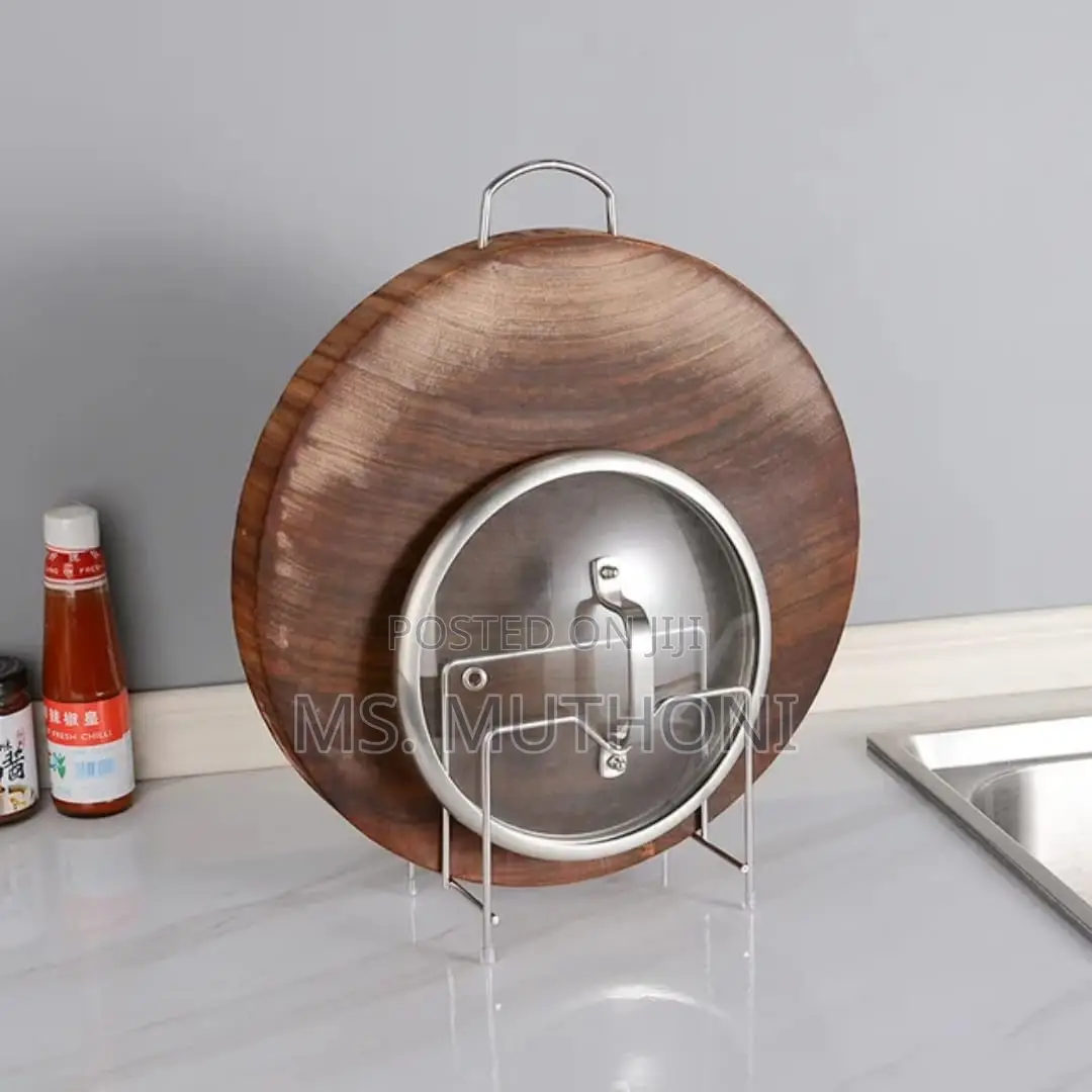 A Pair (2) Stainless Steel Counter Top Lid Holder.