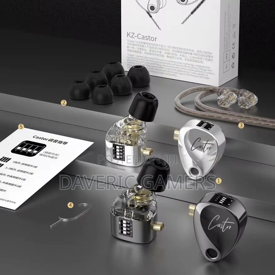 KZ Castor In Ear Wired Earphones 2DD Dynamic