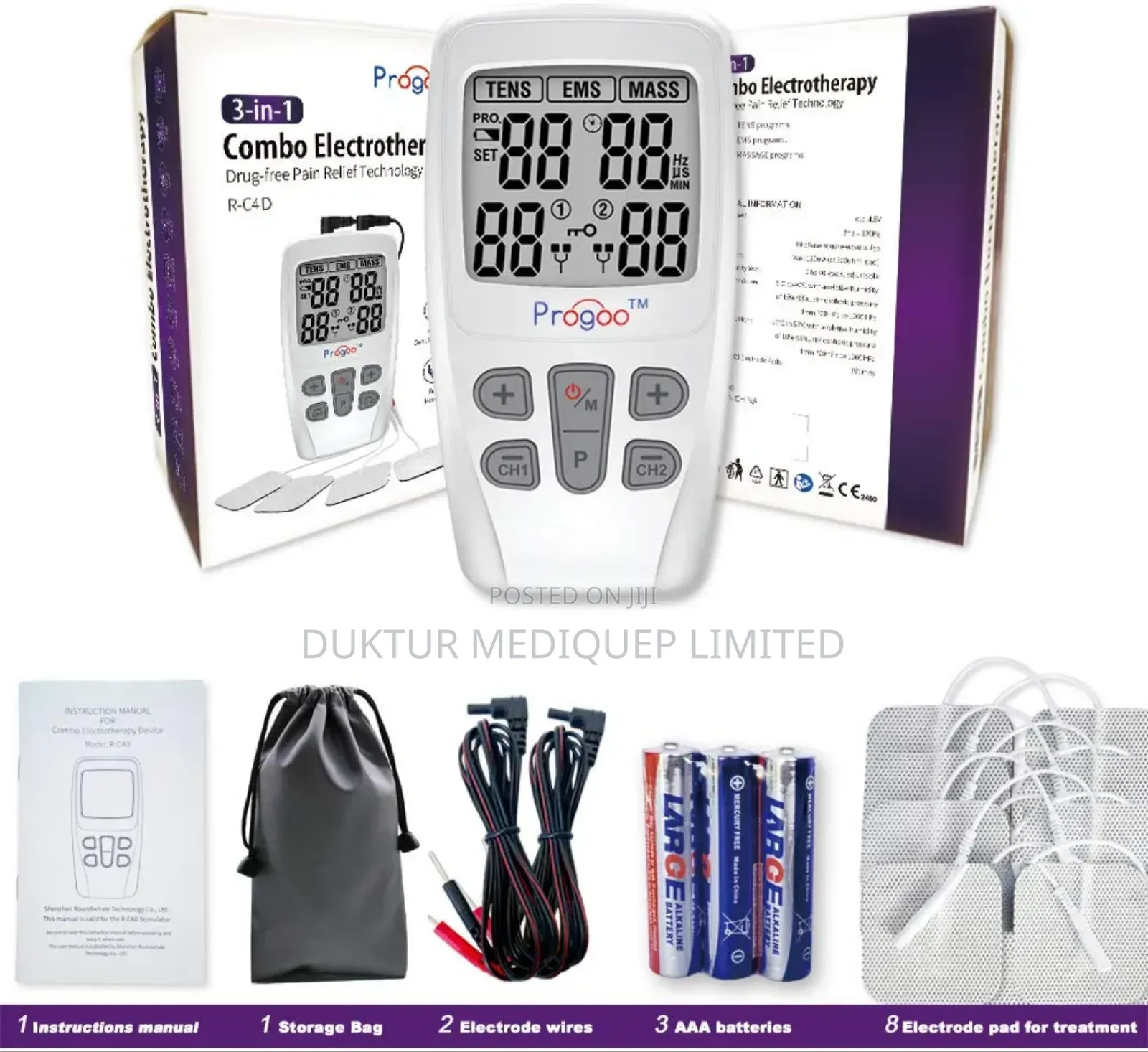 3 Channel Electronic Muscle Stimulator/Tens Machine