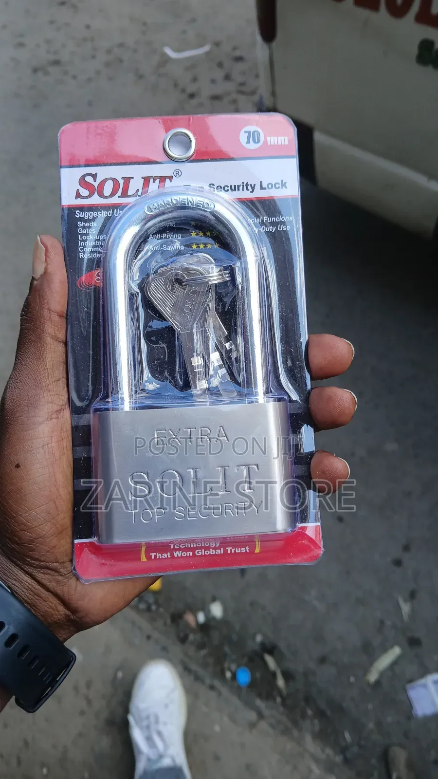 70mm Solit Long Neck Padlock 4 Keys