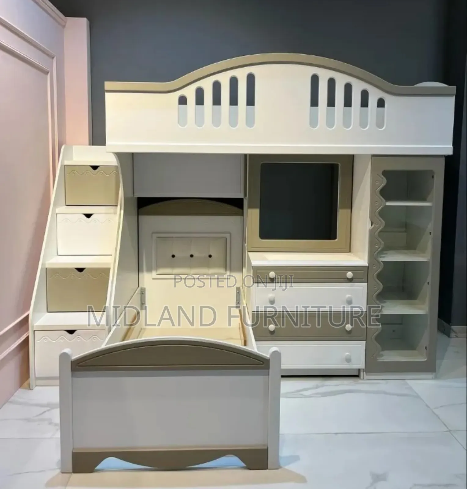 Lof Bed With Drawers and Shelves