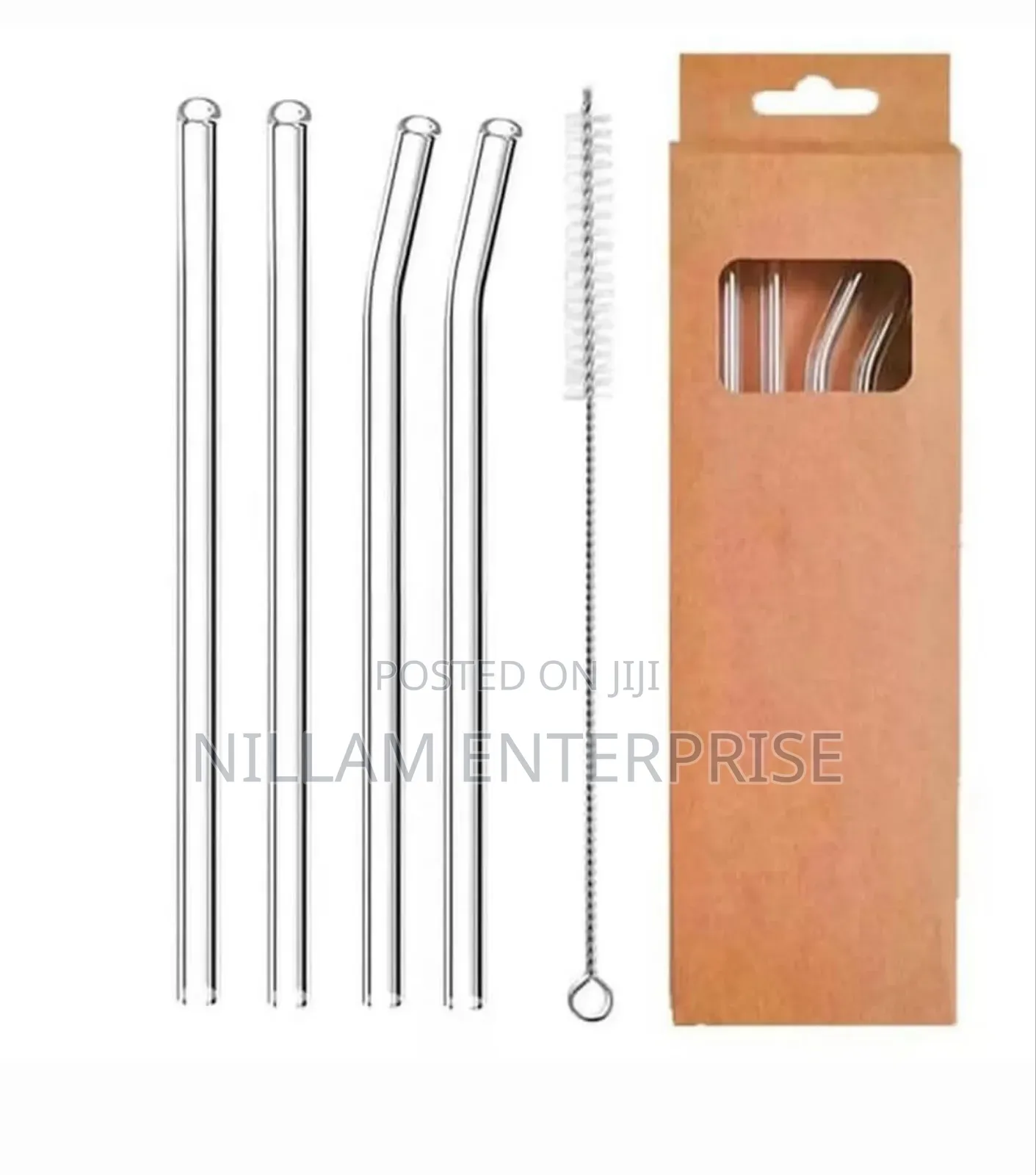4 PCS Reusable Glass Straws