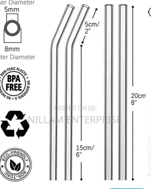 4 PCS Reusable Glass Straws