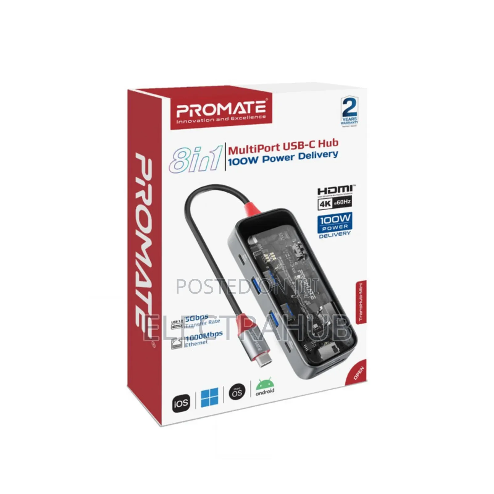 Promate Transhub-Mini
8-in 1 Transparent Multiport USB-C