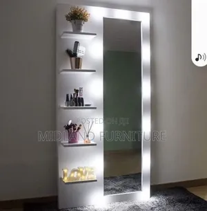 Dressing Mirror With Light Shelving