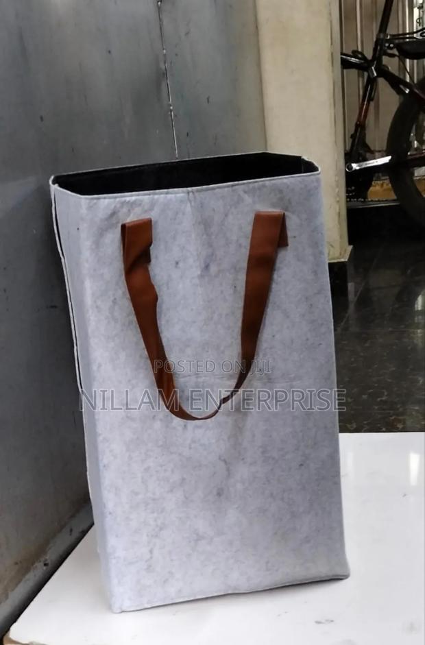 Foldable Laundry Basket With Leather Handles - thumbnail 3