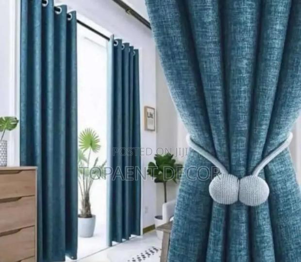 Blue Window Heavy Quality Curtains - main view