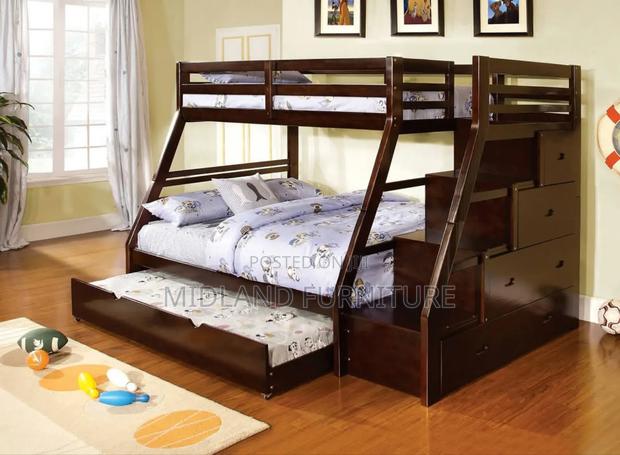 Brown Tripple Bunk Beds for Kids - thumbnail 2