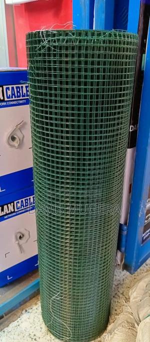 Green PVC Welded Wire Mesh Rolls 1/2" Weld Mesh Wire Netting - thumbnail 2