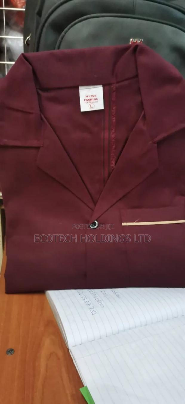 Maroon Cotton Dust Coat Rf8hf - thumbnail 2