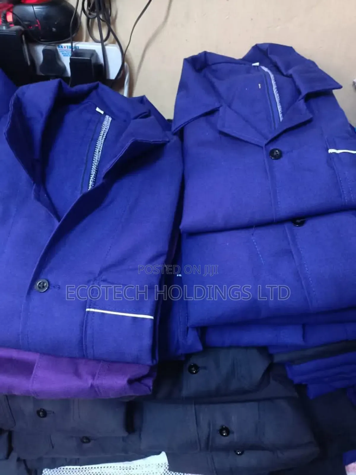 Navy Blue Quality Dust Coat Qz6gv