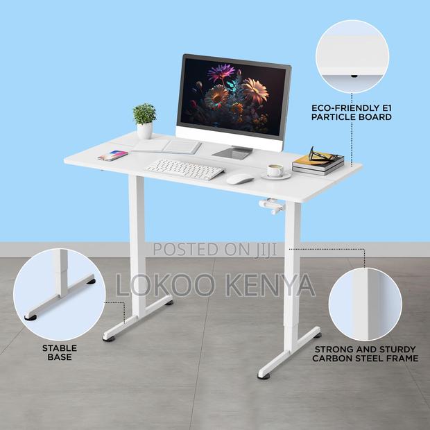 Office Desk: White Electric Adjustable Office Desk - thumbnail 5