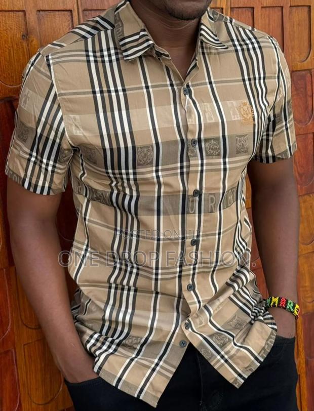 Brown Checked Short Sleeved Shirts - thumbnail 2