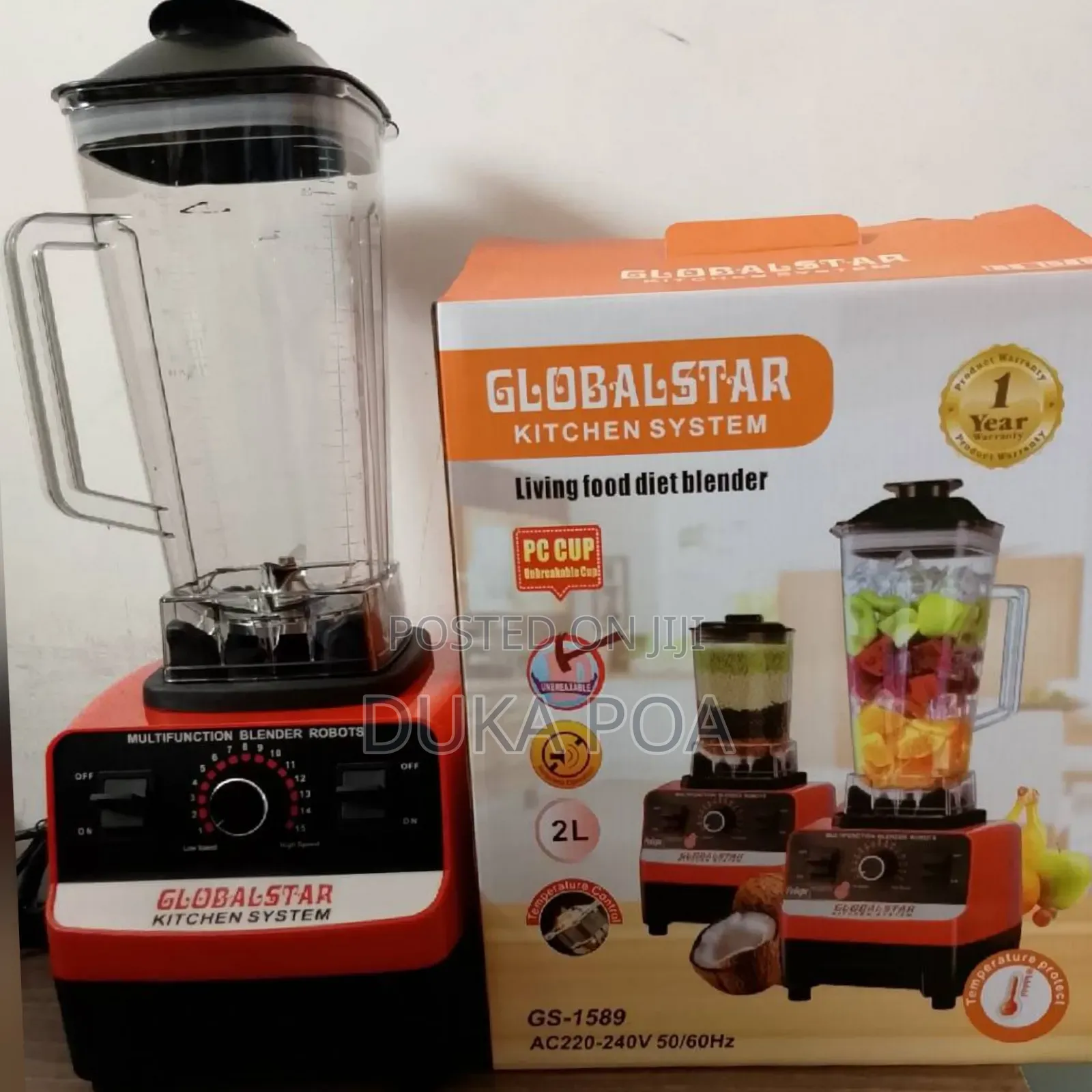 Commercial Blender Globalstar Blender 2 in 1 Commercial
