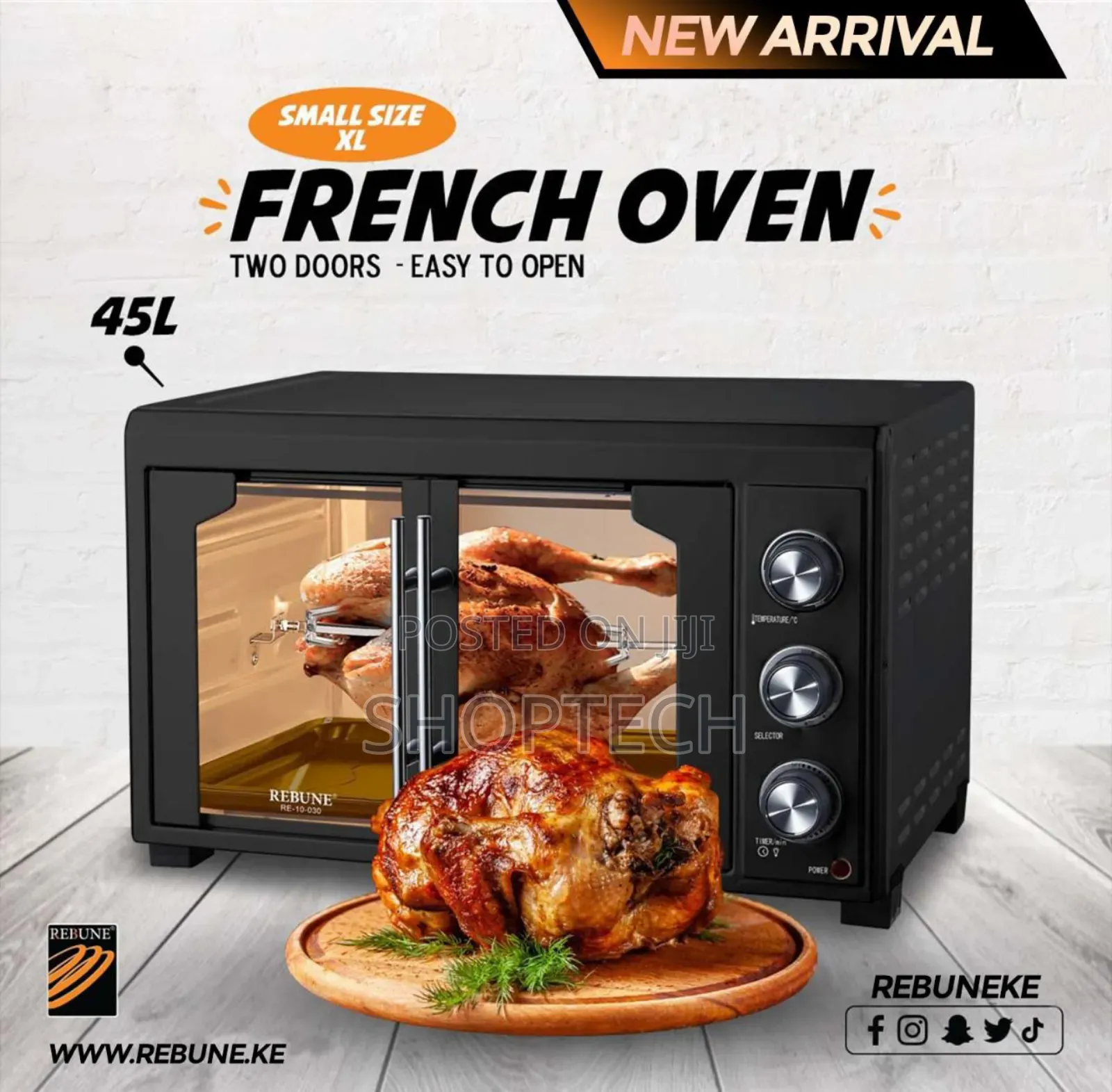45 Litres Rebune Commercial Double Door Oven