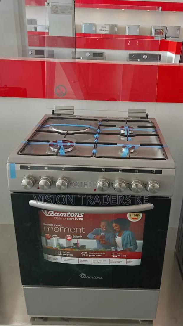 Ramtons 3G+1E 60X60 Silver Cooker - Rc/606 (1yr Wrty)