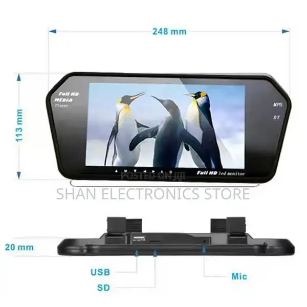 Reversing Monitor Car Digital 7 Inch Full Touch Screen LCD