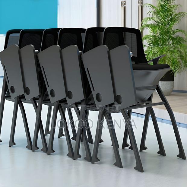Office Chair: Black Foldable Conference Chair - thumbnail 4