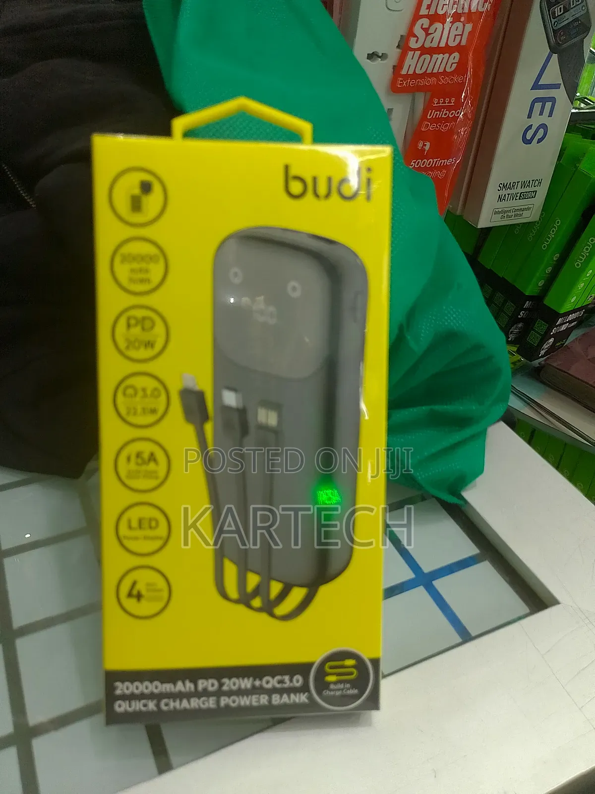 Budi PB083B2 20000mah 22.5W Power Bank Type C Lightning