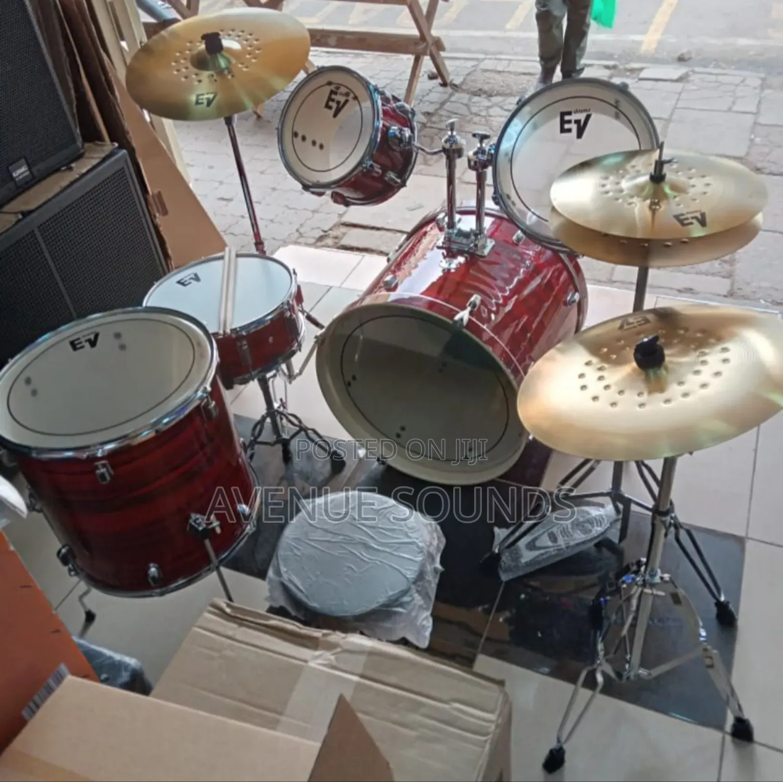 Ev 5pc Drumset With Ride Complete Set