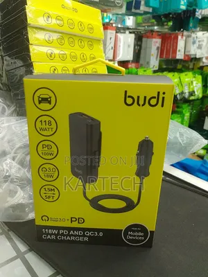 Budi CC069B 118W PD and QC3.0 Car Charger