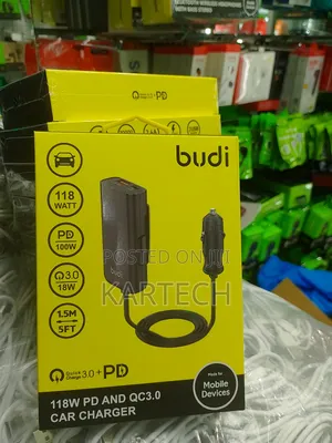 Budi CC069B 118W PD and QC3.0 Car Charger