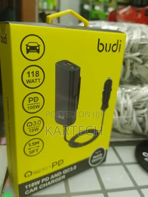 Budi 118W Pd 100W and Qc3.0 18W Car Charger