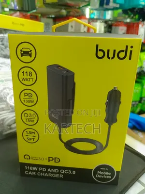 Budi 118W Pd 100W and Qc3.0 18W Car Charger