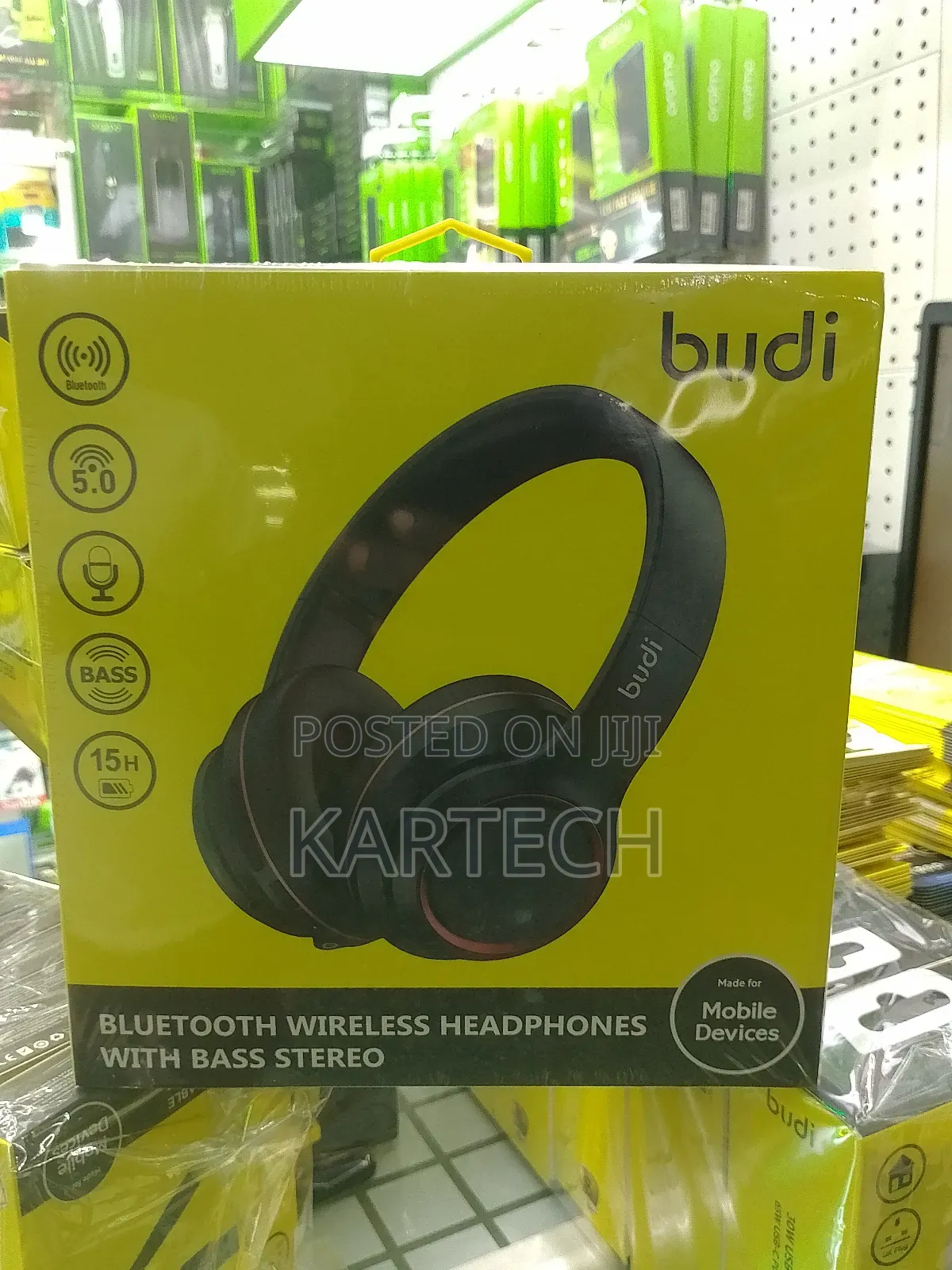 Budi EP50B Wireless Headphones With Stereo Bass