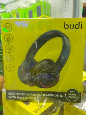 Budi EP50B Wireless Headphones With Stereo Bass - Black
