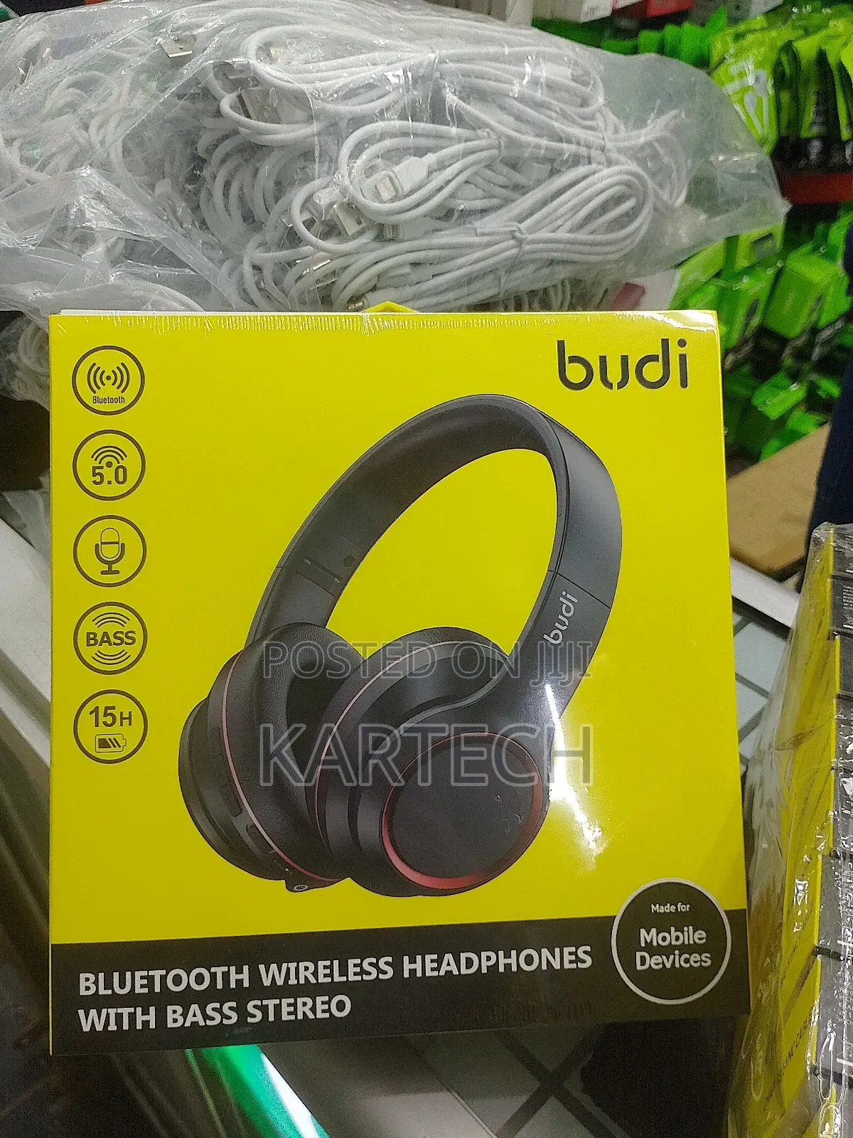 Budi EP50B Over the Ear Bluetooth Wireless Headphones