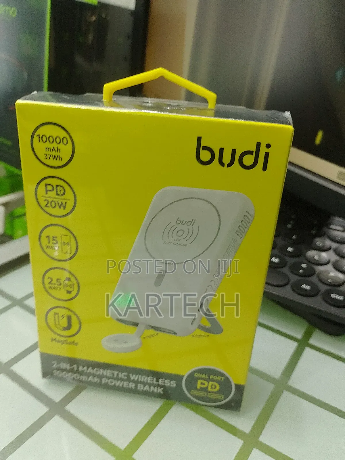 Budi 2-in-1 Magnetic Wireless 10000mah Power Bank