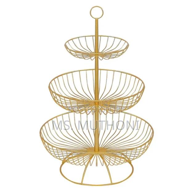 3 Tier Metallic Lovely Fruit Vegetables Stand - thumbnail 4