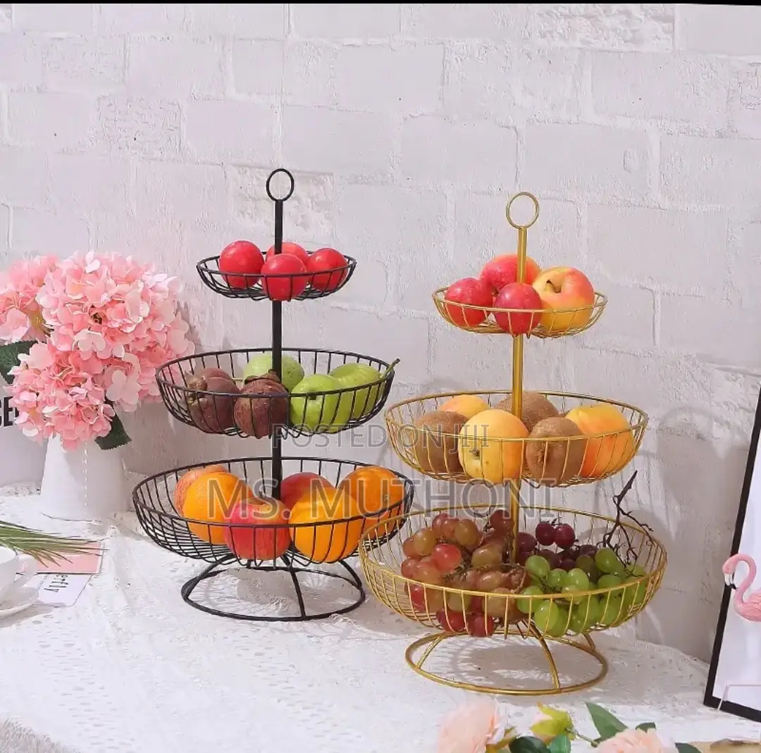 3 Tier Metallic Lovely Fruit Vegetables Stand
