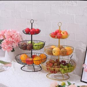 3 Tier Metallic Lovely Fruit Vegetables Stand - thumbnail 2