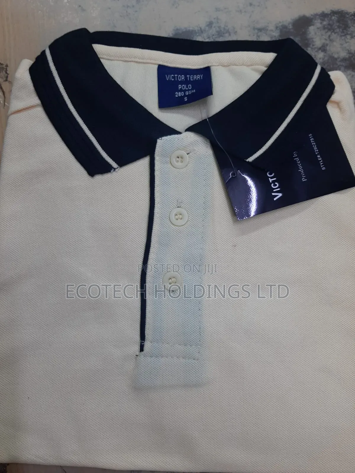 Quality Cream Polo T Shirt Small Size Gf8kj