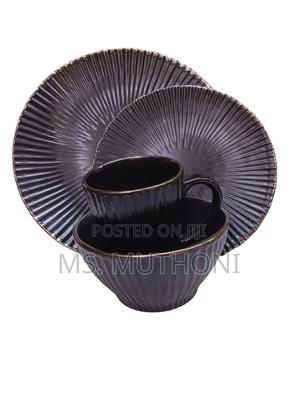 24 Pieces Black Aesthetic Dinner Set - thumbnail 2
