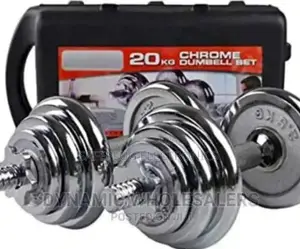 Chrome Adjustable Dumbell Set With Case 20kgs