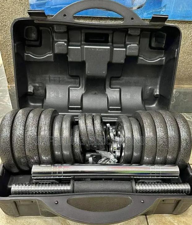 Chrome Adjustable Dumbell Set With Case 30kgs - main view