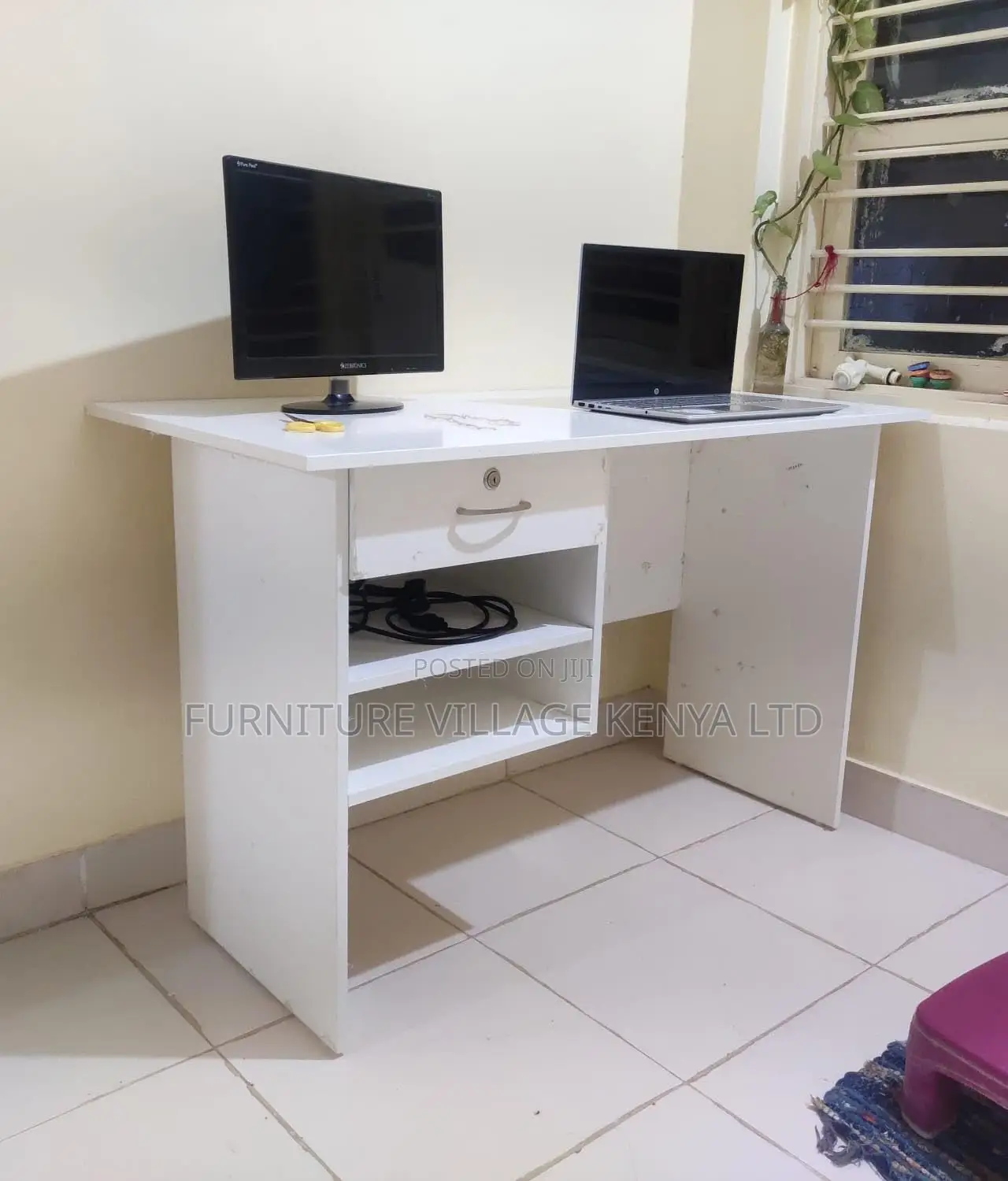 Study Tables; 120cm Home Office Desk With Drawers