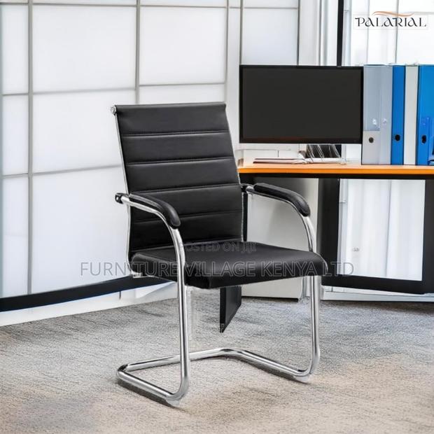 Visitor Office Chair, PU Leather Executive With Armrests