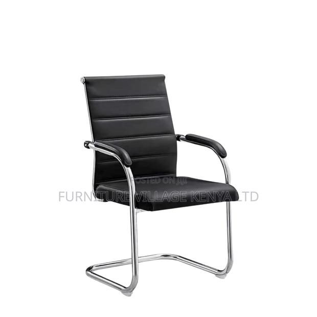 Visitor Office Chair, PU Leather Executive With Armrests - thumbnail 3