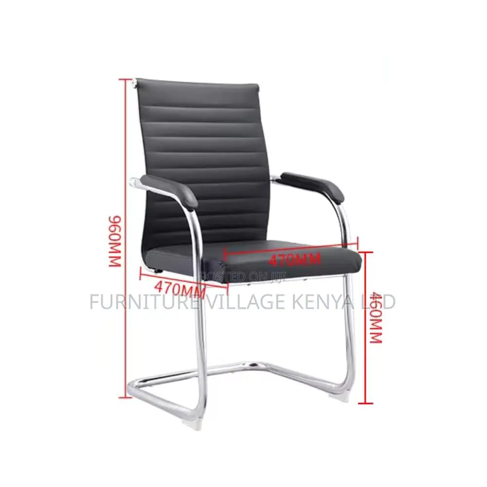Visitor Office Chair, PU Leather Executive With Armrests